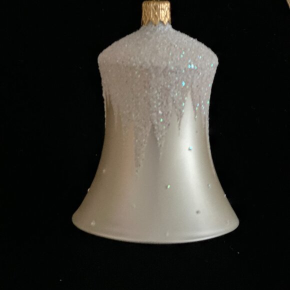 Vintage Oberfrankische glas Christmas Bell Made In Poland In Original Box - Picture 2 of 12